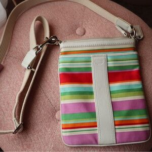 Coach Multicolor Striped Crossbody Bag